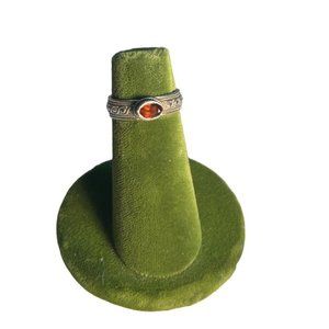 Sterling Silver Garnet Stone Ring Size 5 1/4  .925